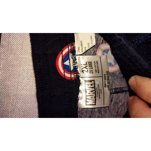 Marvel Captain America Lounge Sleep Pants Mens 2XL Cap Shield Red White Blue - Picture 2 of 5